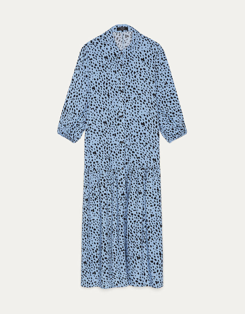 Длинное платье с принтом, Bershka, цена 2 599 руб.