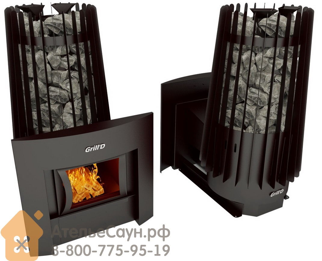 Купить Печь для бани Grill D Cometa Vega 180 window black чёрная в Усть-Каменогорске  - Я Покупаю