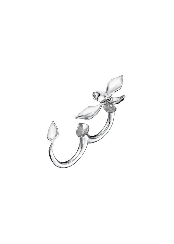 Caviar Jewellery Серебристое кольцо на два пальца «Больше чем любовь»