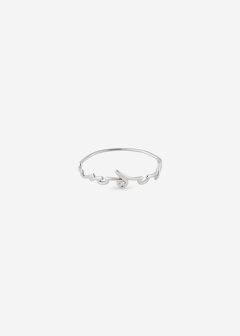 Lovelavka Кольцо из белого золота со словом «Любовь» и бриллиантом