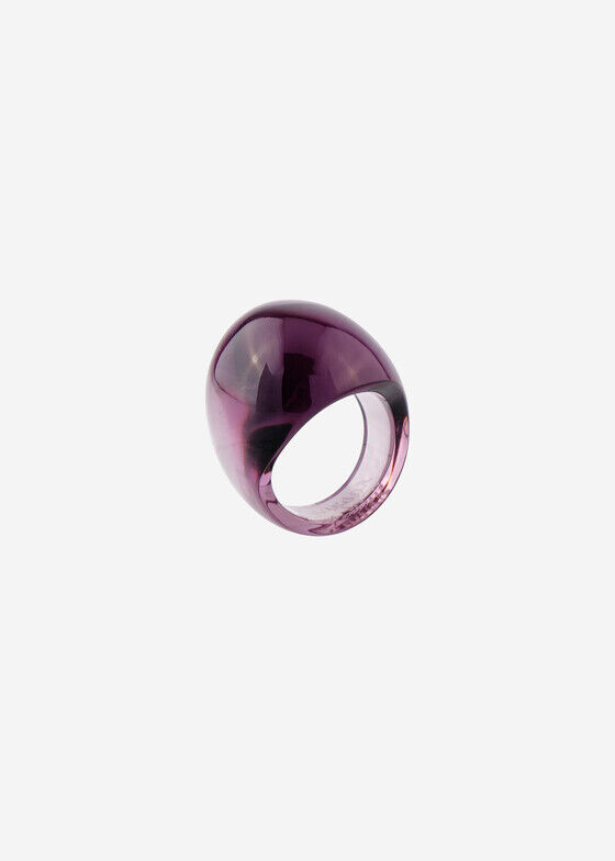 Lalique Фиолетовое кольцо-кабошон из кристалла