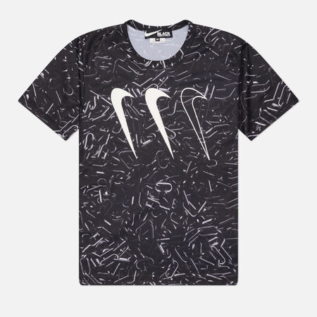 Мужская футболка Comme des Garcons Black x Nike Horizontal Triple Swoosh 1I-T103-S22-1 фото 1